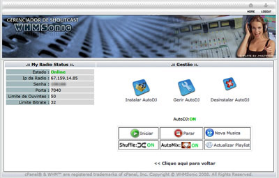 Painel do Auto-DJ